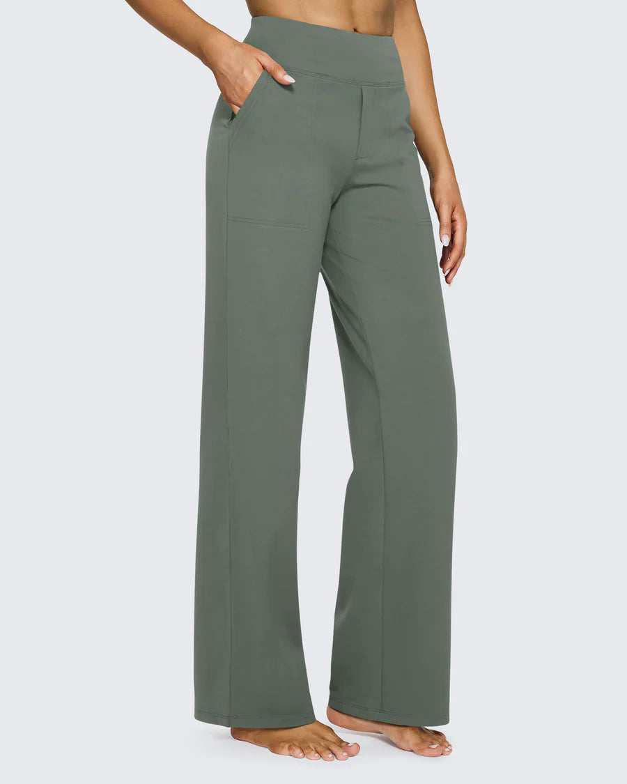 Snugsy™ High-Waist Wide Leg Dress Pants