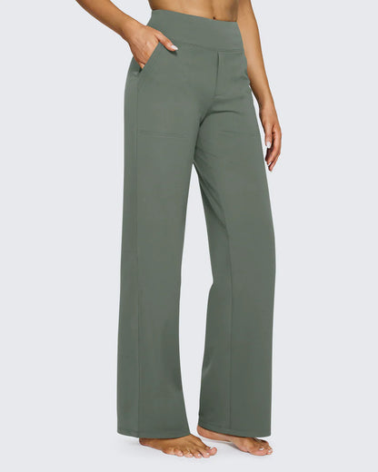Snugsy™ High-Waist Wide Leg Dress Pants