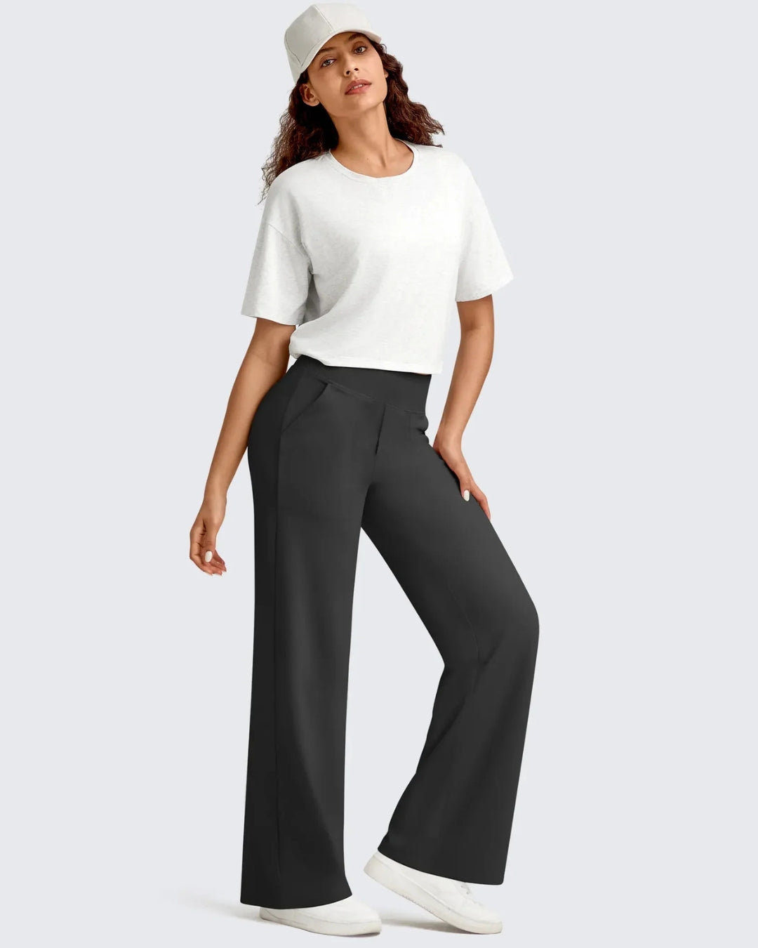 Snugsy™ High-Waist Wide Leg Dress Pants