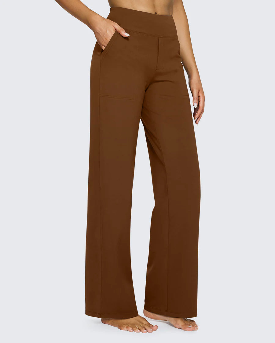 Snugsy™ High-Waist Wide Leg Dress Pants