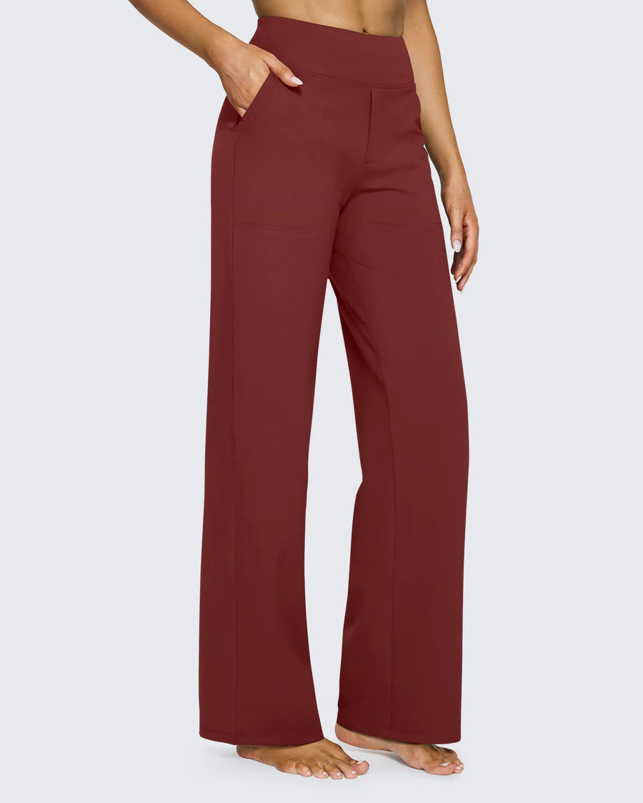 Snugsy™ High-Waist Wide Leg Dress Pants