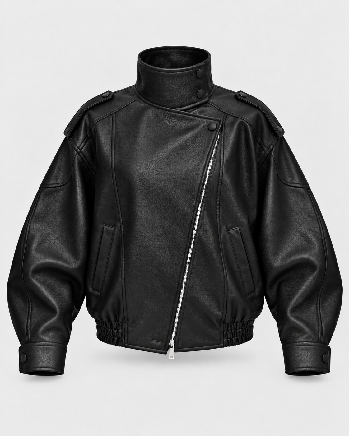 Snugsy™ Collar Faux Leather Jacket