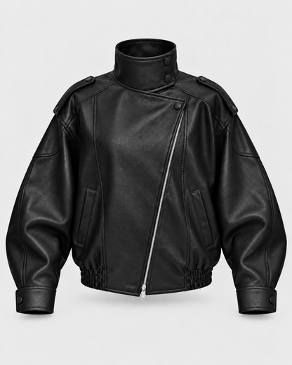 Snugsy™ Collar Faux Leather Jacket