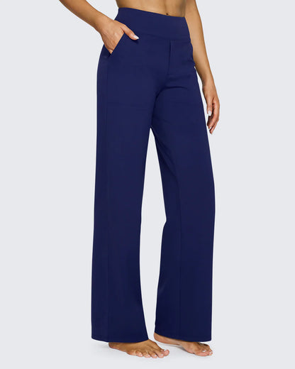 Snugsy™ High-Waist Wide Leg Dress Pants
