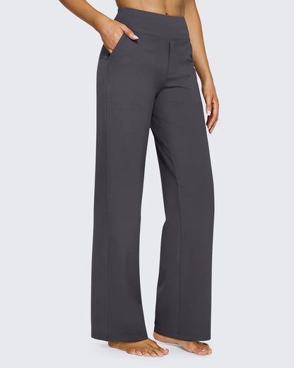 Snugsy™ High-Waist Wide Leg Dress Pants
