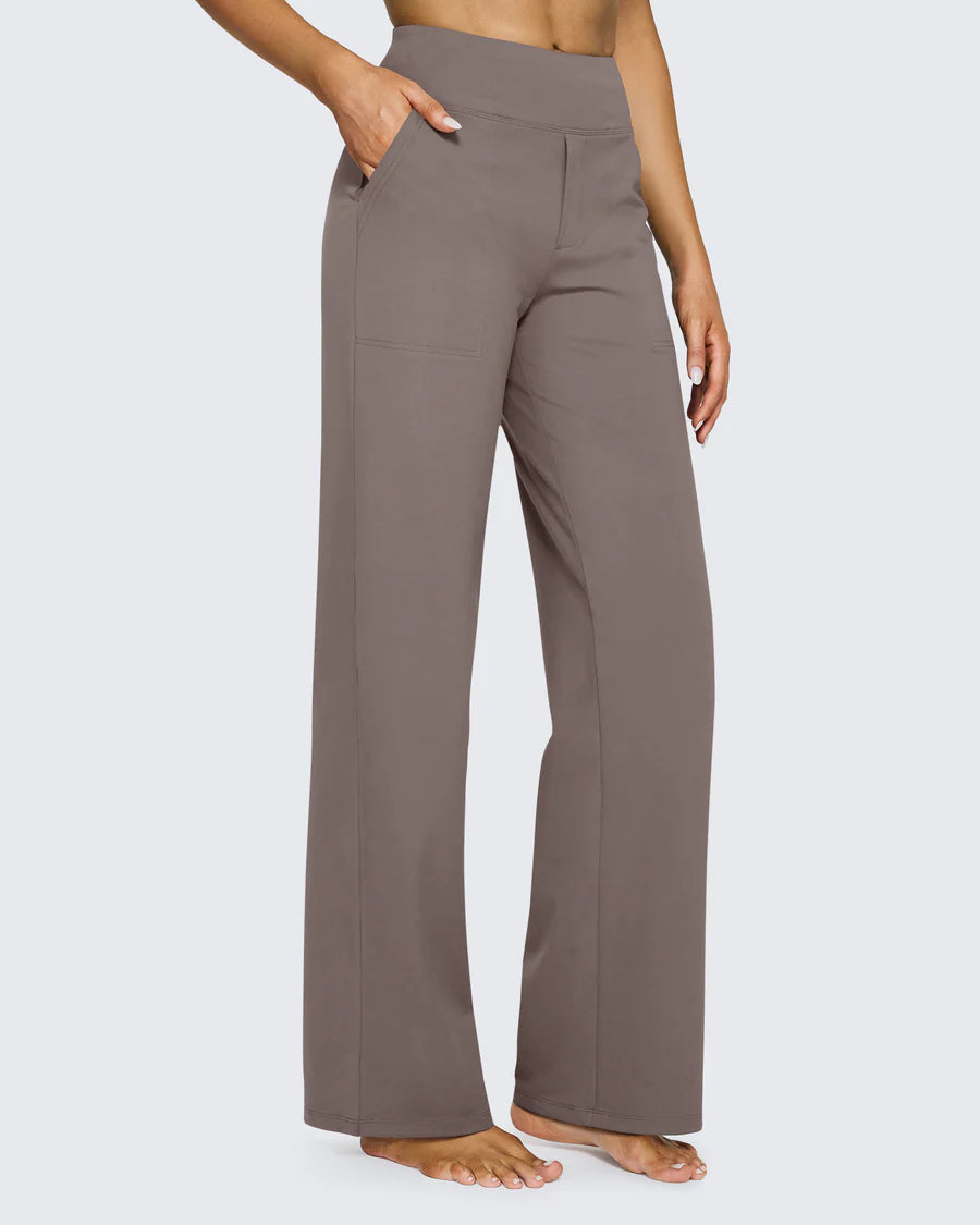 Snugsy™ High-Waist Wide Leg Dress Pants