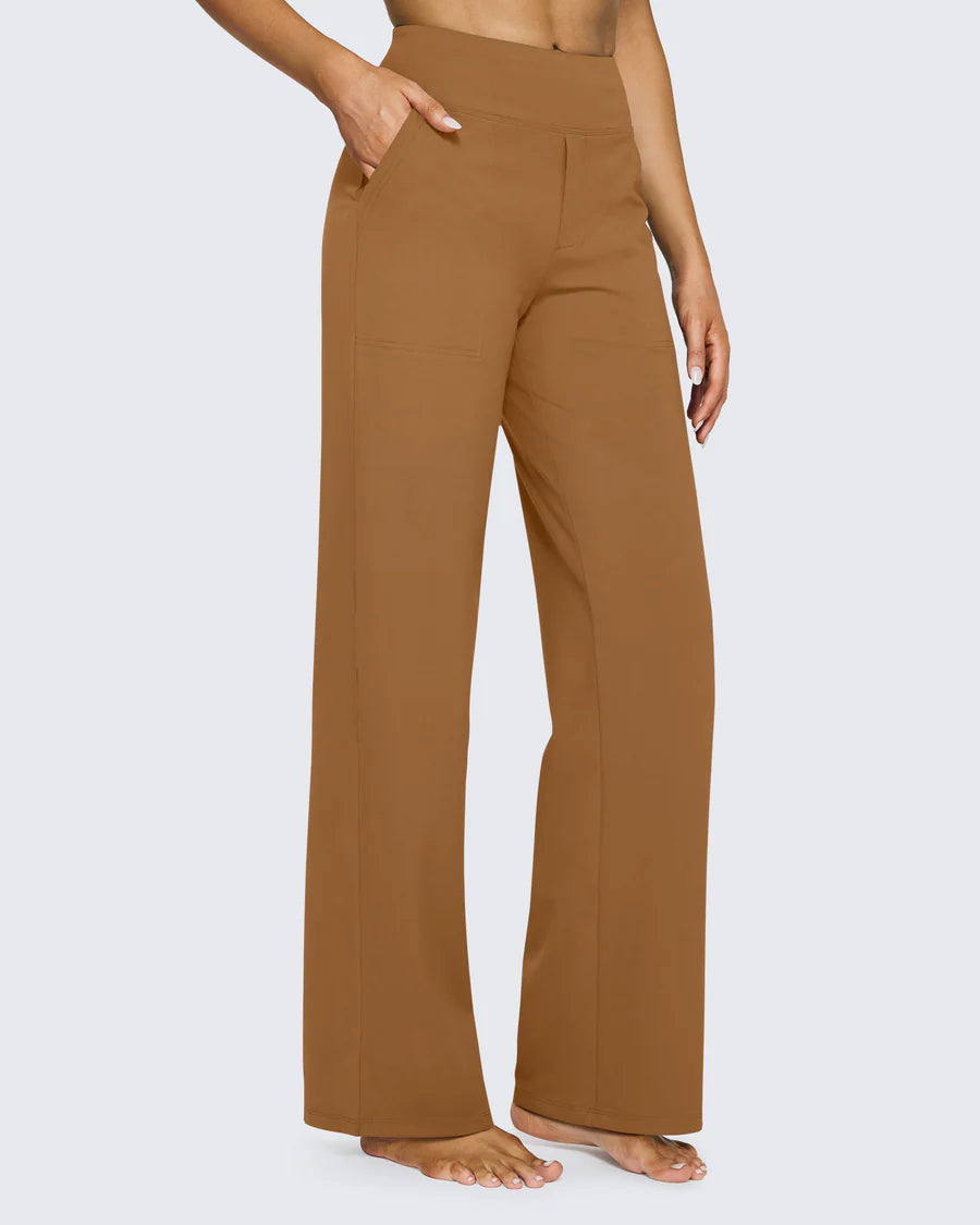 Snugsy™ High-Waist Wide Leg Dress Pants