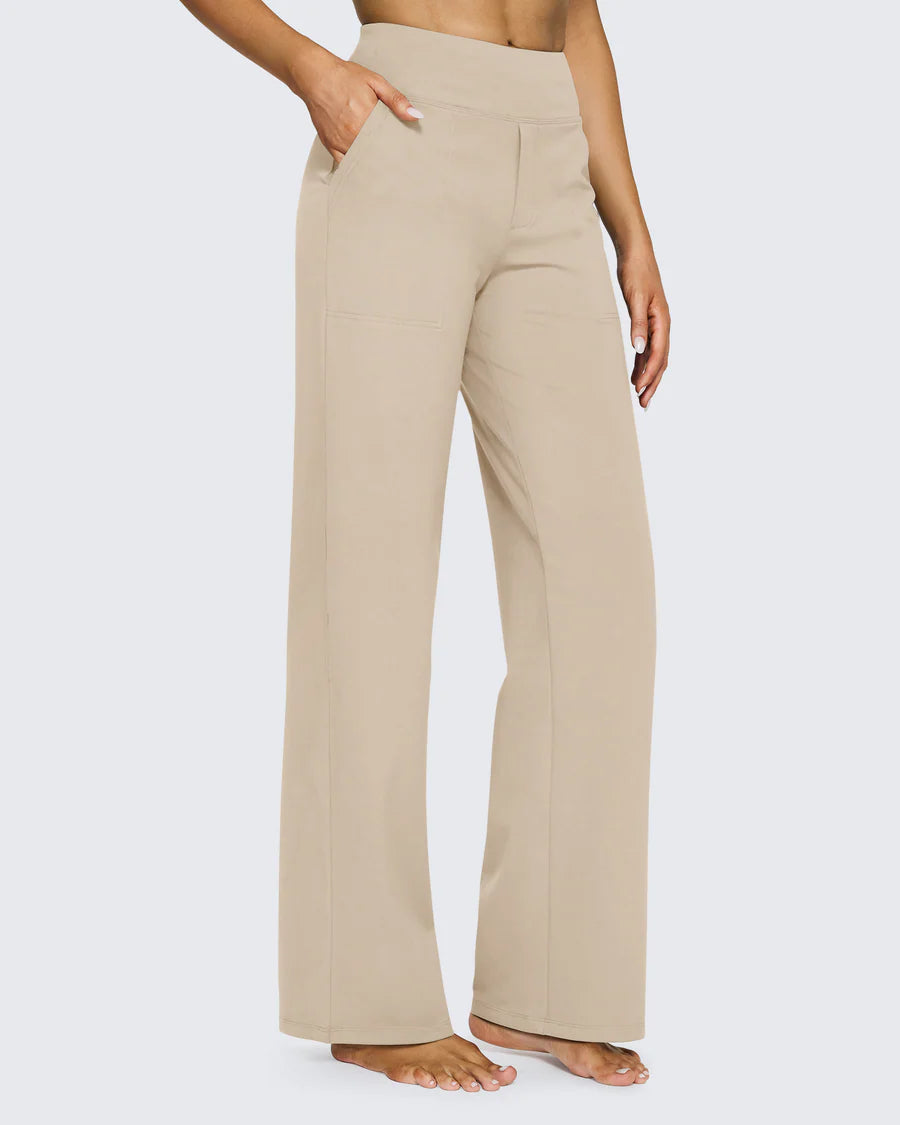 Snugsy™ High-Waist Wide Leg Dress Pants