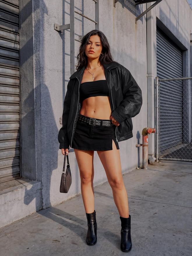 Snugsy™ Oversized Faux Leather Jacket