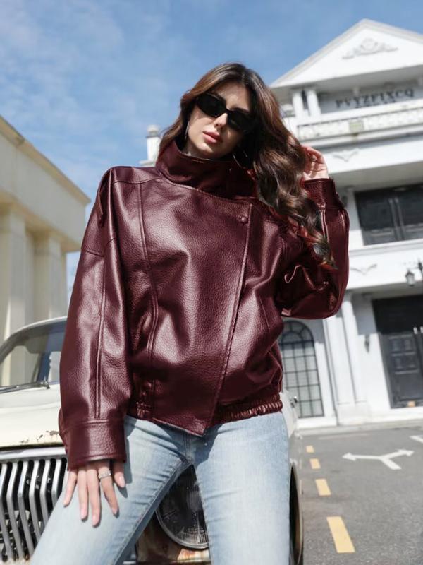 Snugsy™ Collar Faux Leather Jacket