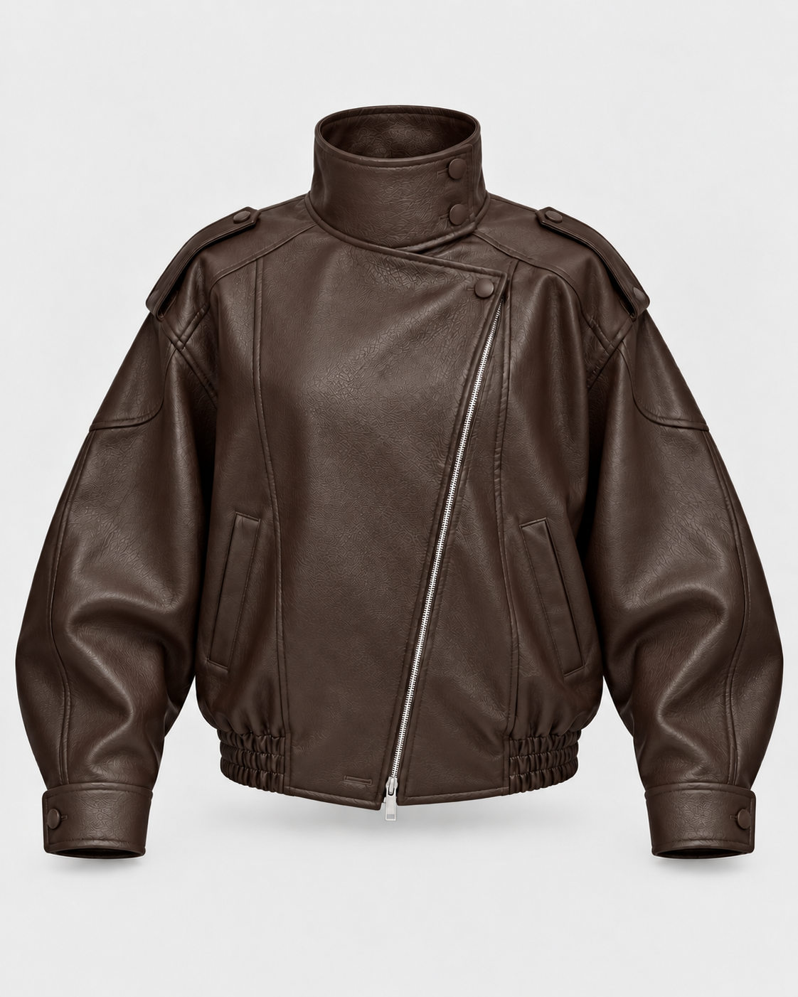 Snugsy™ Collar Faux Leather Jacket