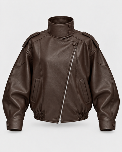Snugsy™ Collar Faux Leather Jacket